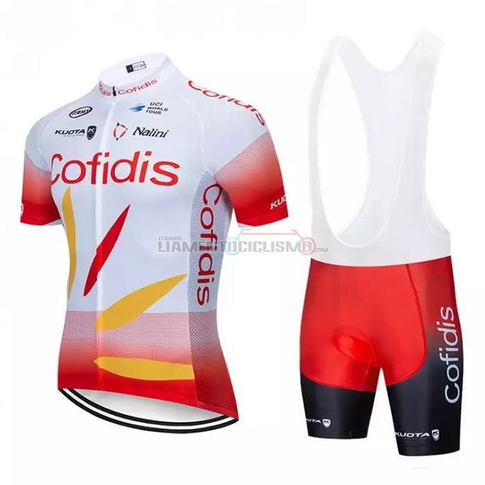 Abbigliamento Ciclismo Cofidis Manica Corta 2021 Bianco Rosso